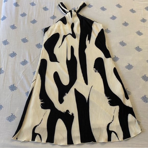 Women's Pleated Halter Mini Dress, Summer Beach Cocktail Dress Short Outfits - Picture 5 of 12